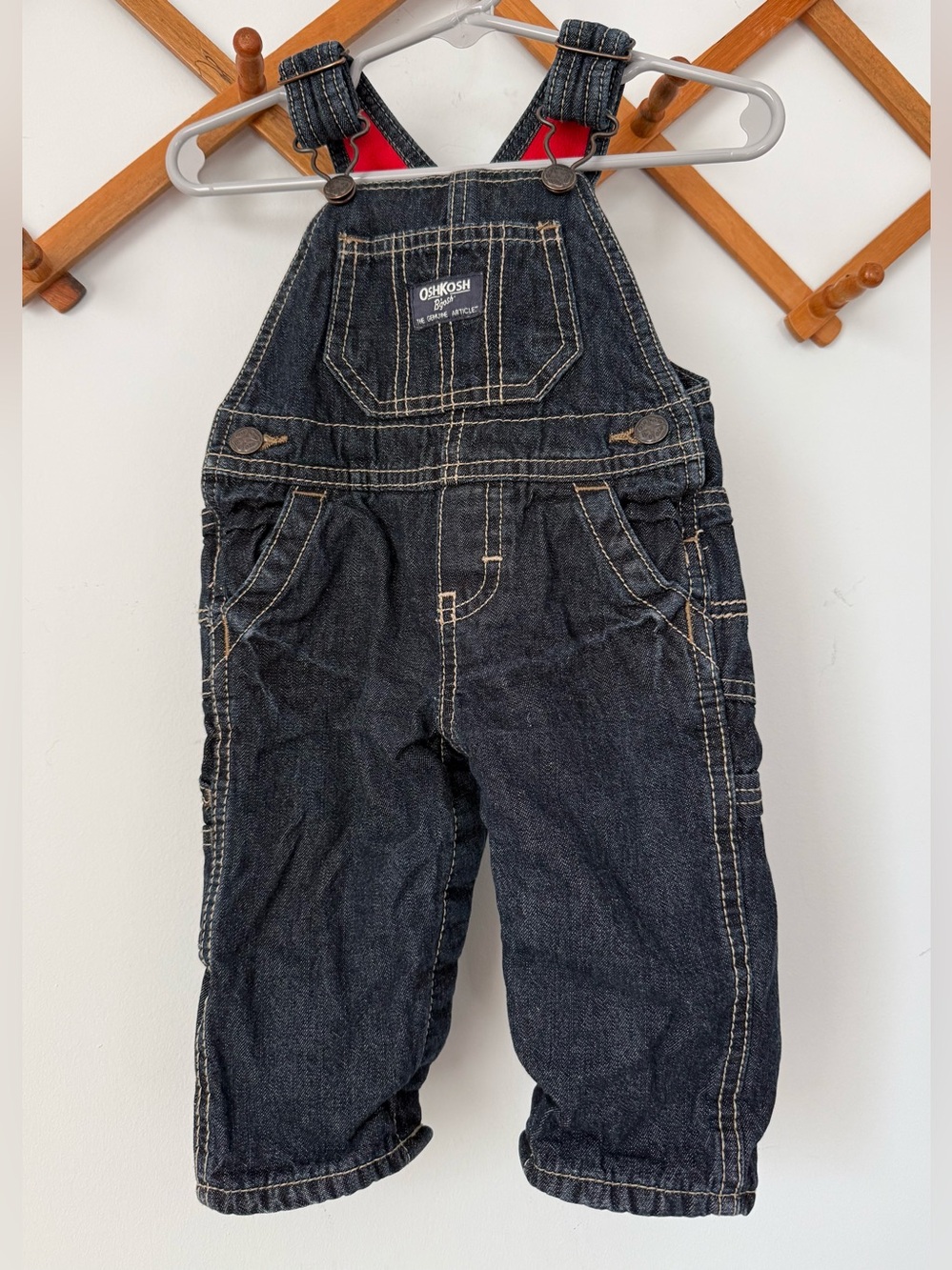 OshKosh BGosh Fleece Lined denim Overalls 6 months